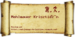 Mehlmauer Krisztián névjegykártya